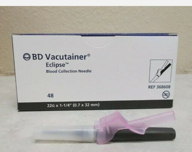 BD Eclipse Blood Collection Needle - 22GX1.5 Inch Box of 48 Pieces (368608)