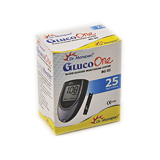 Dr. Morepen Glucometer Strip - Pack of 25 Strips (BG 03)