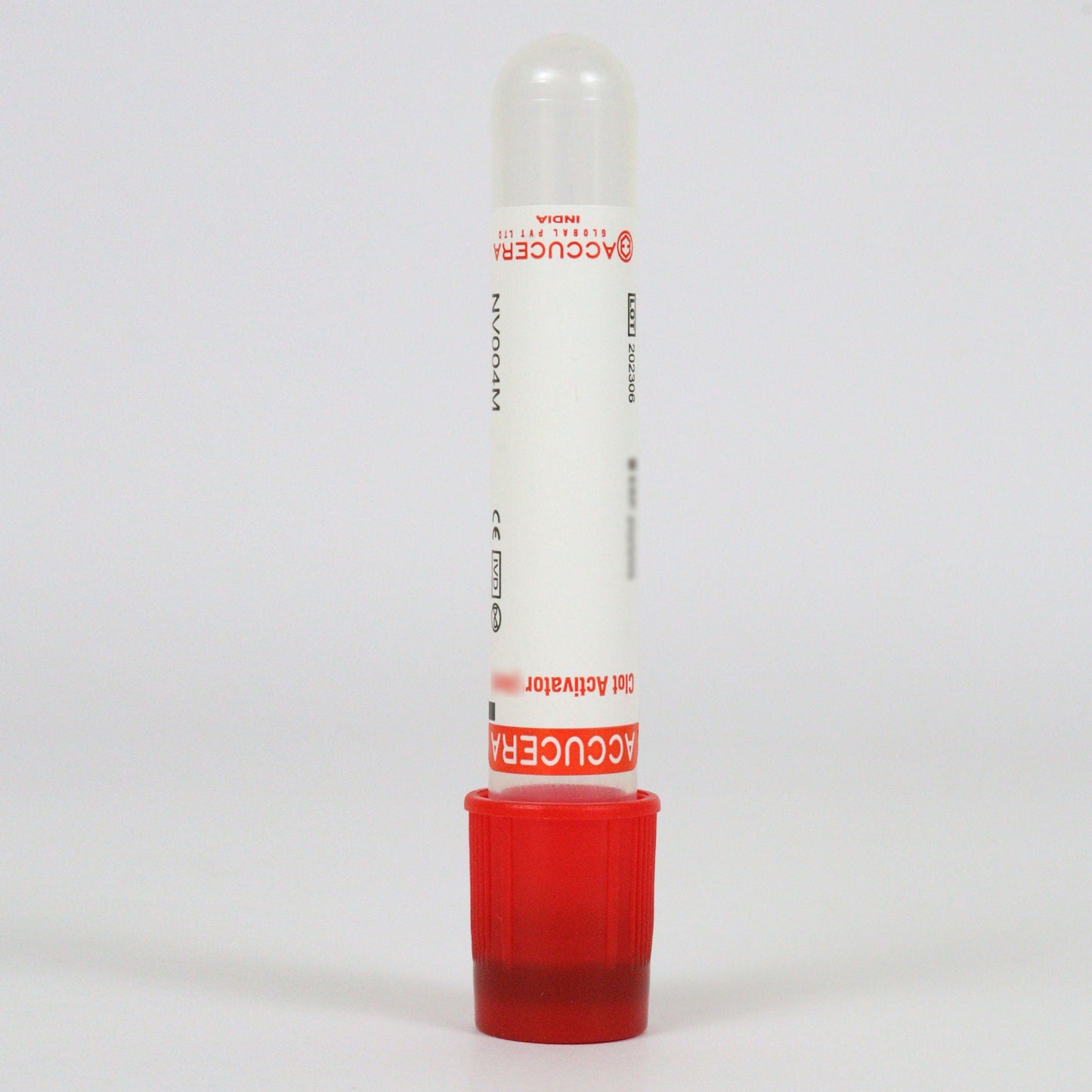 Accucera Clot Activator Plain Blood Collection Tube - Non Vacuum 4ml Pack of 100 Tubes