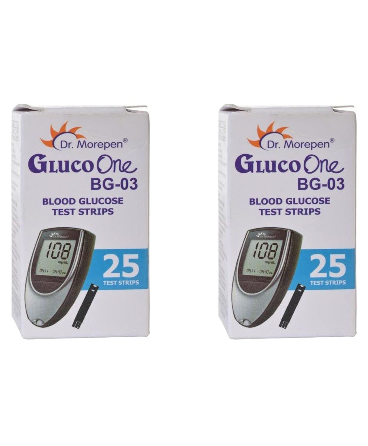 Dr. Morepen Glucometer Strip - Pack of 25 Strips (BG 03)