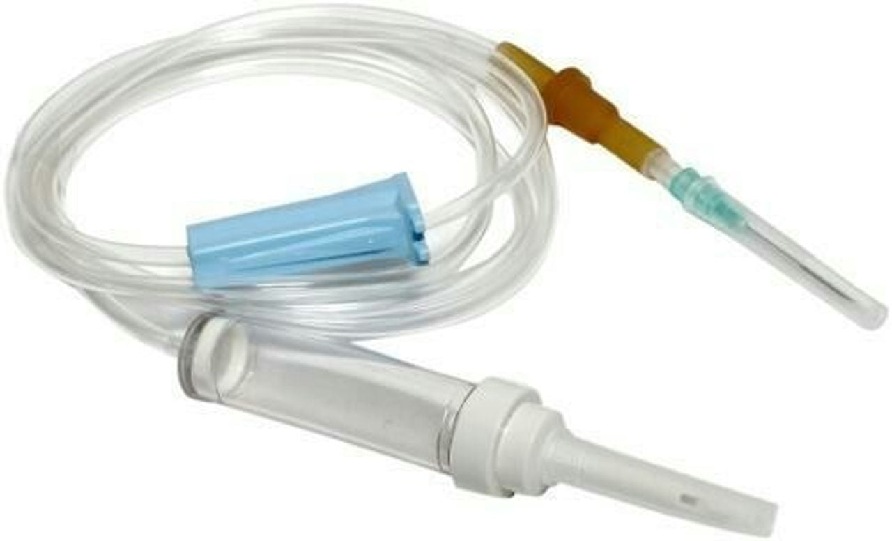 White Plus I.V. Set Vented With Latex Tube - Readyset-Iv Eco Pack of 50
