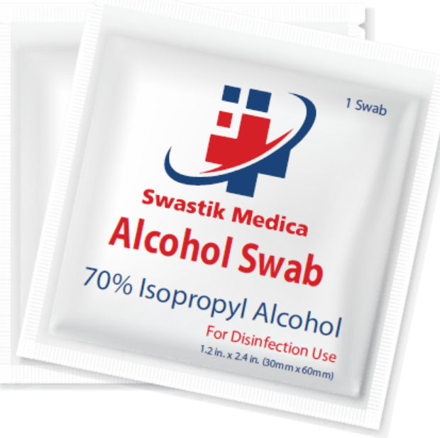 10 x Swastik Medica Alcohol Swab - Pack of 100