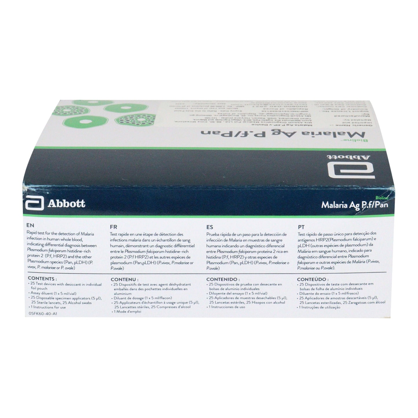 Abbott Mal AG P.F/PAN (D) Global Malaria rapid card - Pack of 25 Test (AF05FK60)