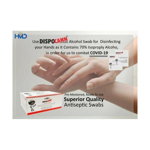 4 x HMD Dispocann Alcohol Swab - Pack of 100