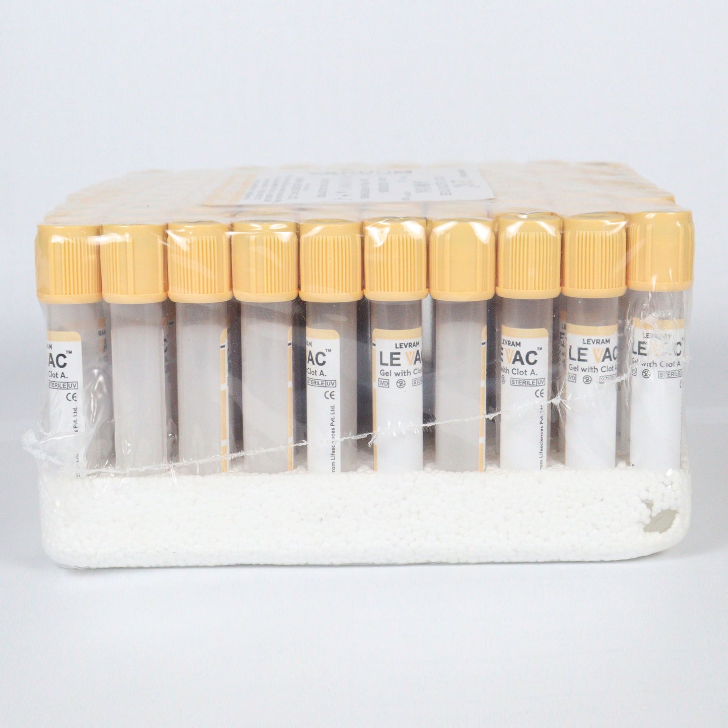 Levram Gel Clot Act Vacuum Blood Collection Tube - 3.5ml Pack of 100