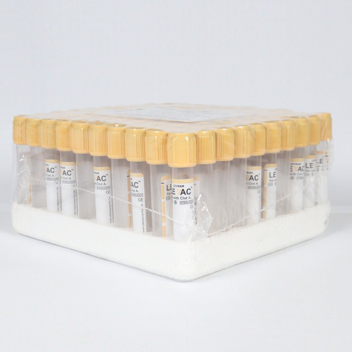 Levram Gel Clot Act Vacuum Blood Collection Tube - 3.5ml Pack of 100
