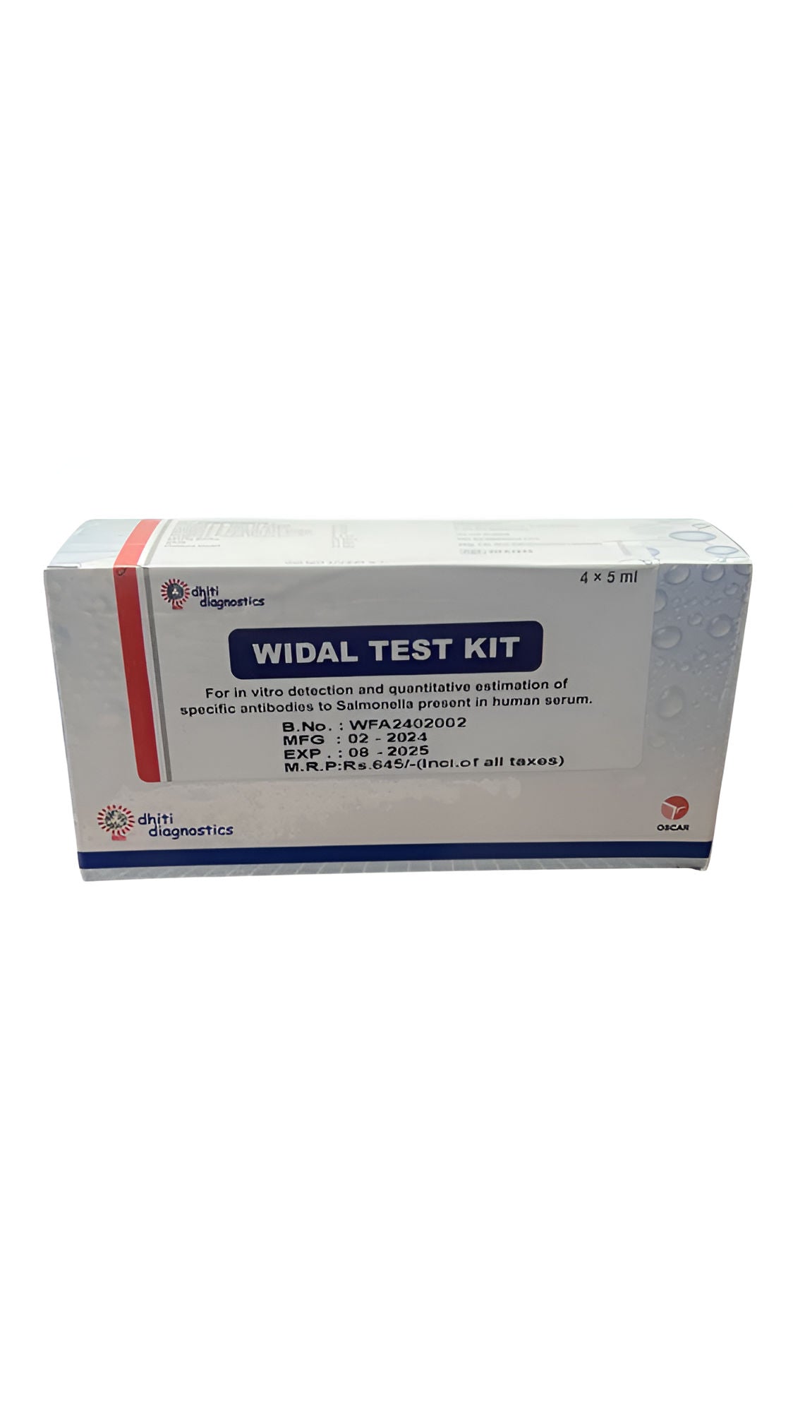 5 x Oscar Widal Test Kit - 2 x 5ml