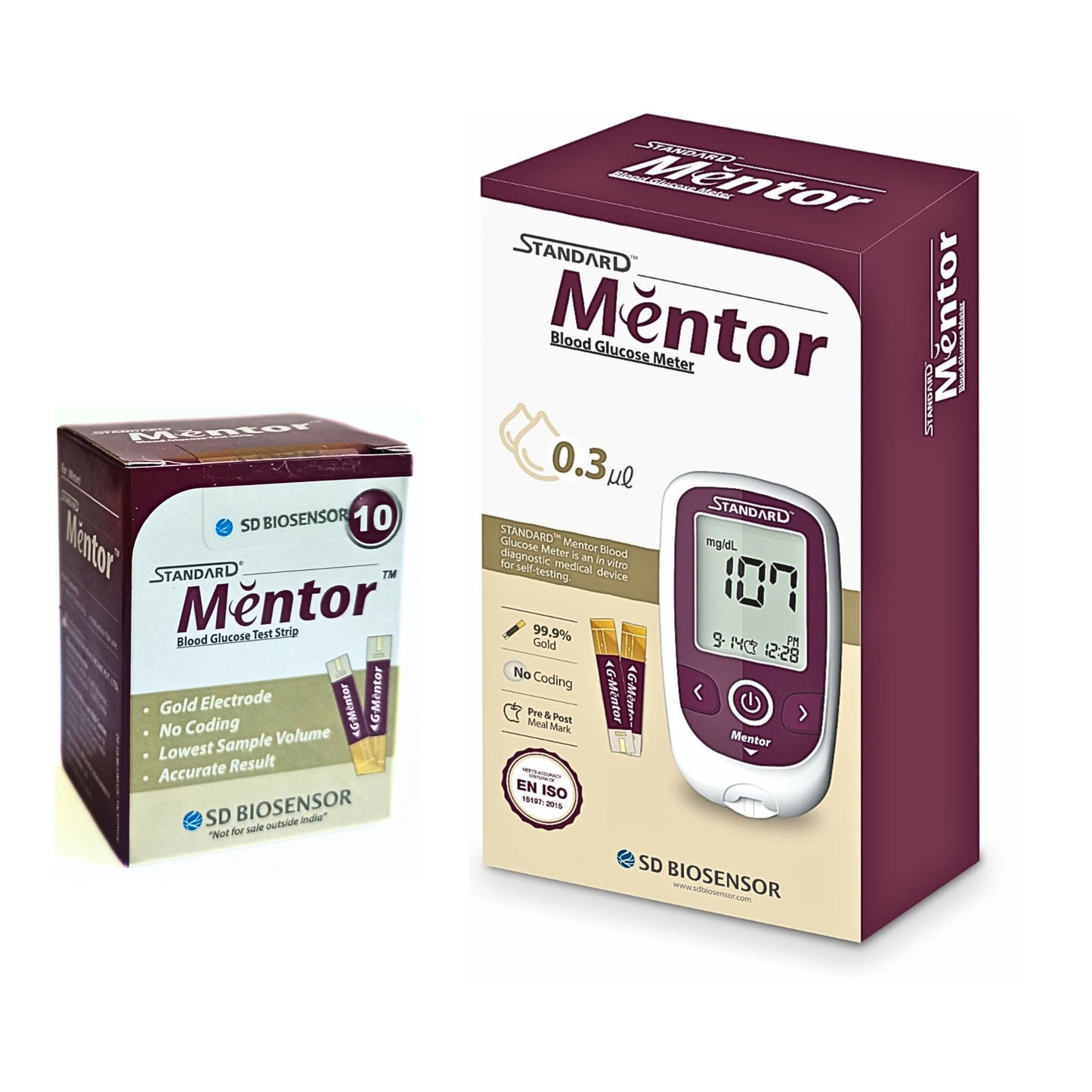 2 x SD Biosensor Standard Mentor Glucometer Strip - Pack of 10 Strips