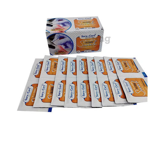 5 x Sara Care Alcohol Swab - Pack of 100