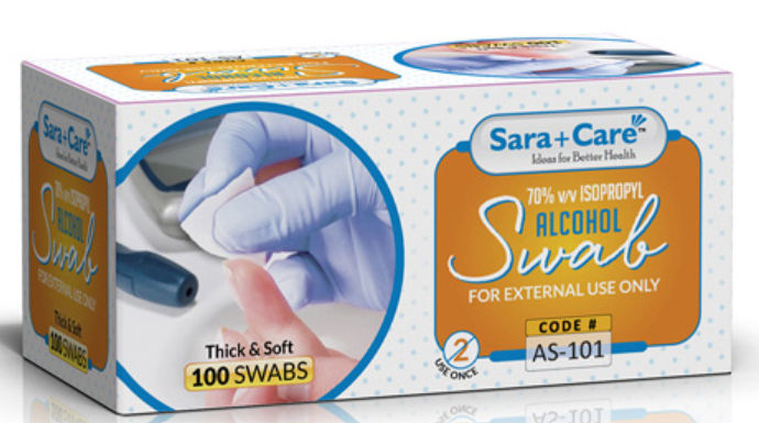 5 x Sara Care Alcohol Swab - Pack of 100