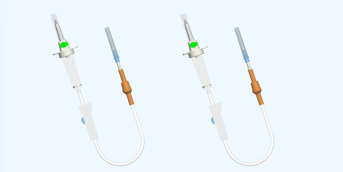 White Plus I.V. Set Nonvented With Latex Tube - Readyset-Iv Eco Pack of 50