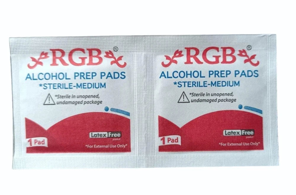 5 x RGB Alchohol Prep Pads Sterile Medium - Pack of 100 Pieces