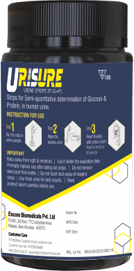 5 x Urisure Urine Strip Glucose + Protein - 2 Para Pack of 100 Strips