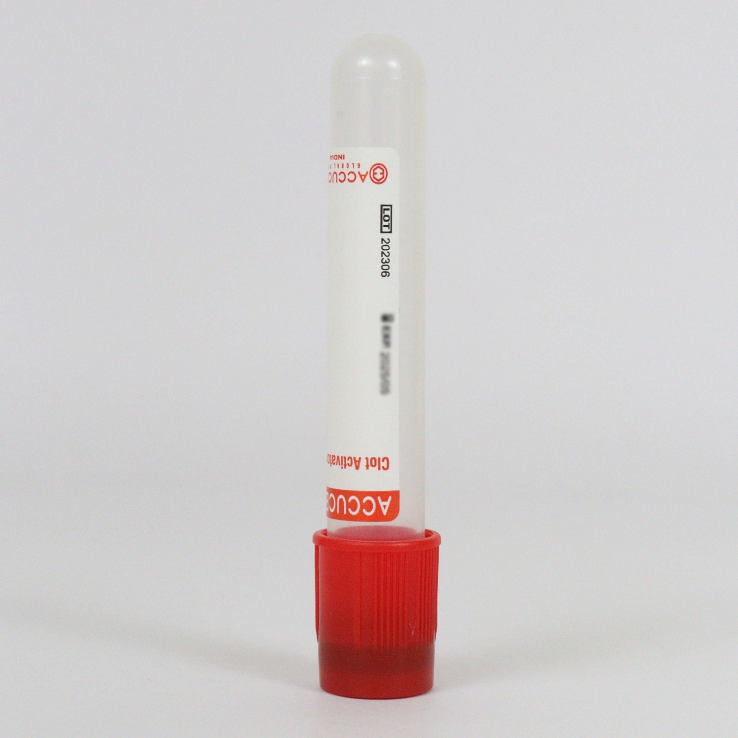 Accucera Clot Activator Plain Blood Collection Tube - Non Vacuum 4ml Pack of 100 Tubes