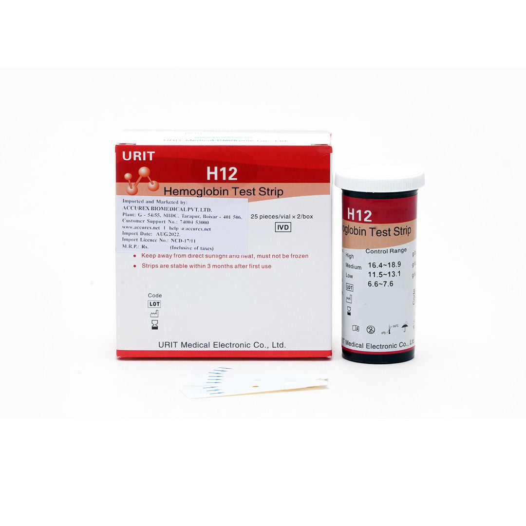 Accurex Urit Hemoglobin Test H12 Strips - 50 Strips