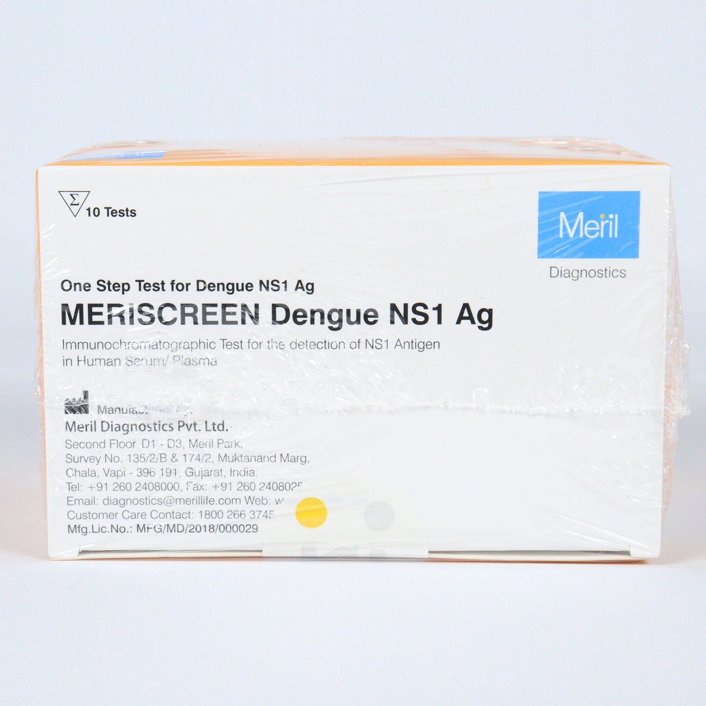 Meril Meriscreen NS1 Dengue Rapid Card - Pack of 10 Tests (RPDDAG-02)