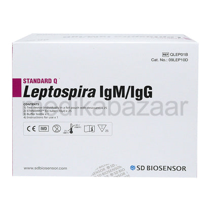 SD Biosensor Standard Q IgM/IgG Leptospira Rapid Card - Pack of 25 Tests (09LEP100)