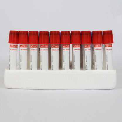Accucera Clot Activator Plain Blood Collection Tube - Non Vacuum 4ml Pack of 100 Tubes