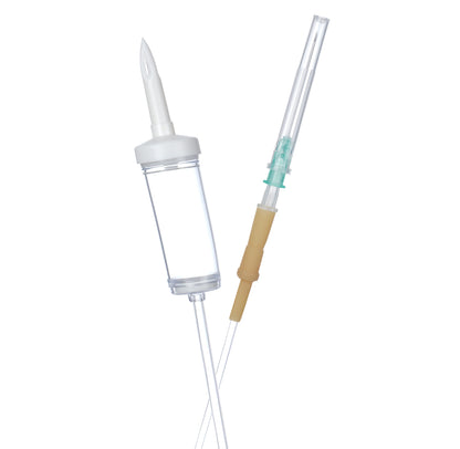 White Plus I.V. Set Nonvented With Latex Tube - Readyset-Iv Eco Pack of 50
