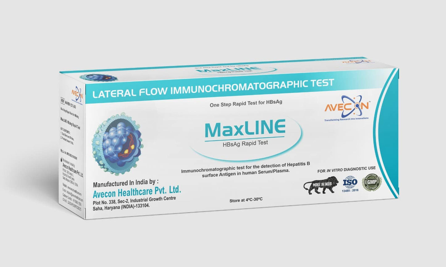 Avecon Maxline Hbsag Rapid Card - Pack of 50 Tests